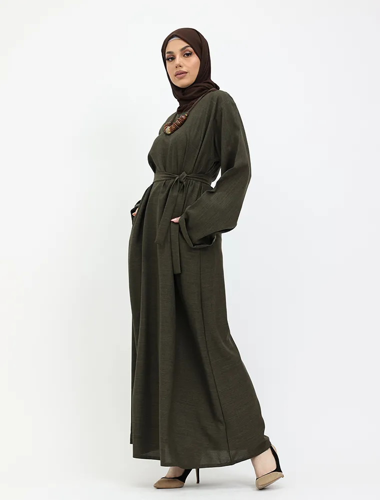 Olive Linen Abaya
